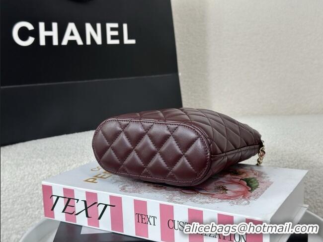 New Fashion Chanel Lambskin Leather Clutch with Chain AP4742 Burgundy 2026