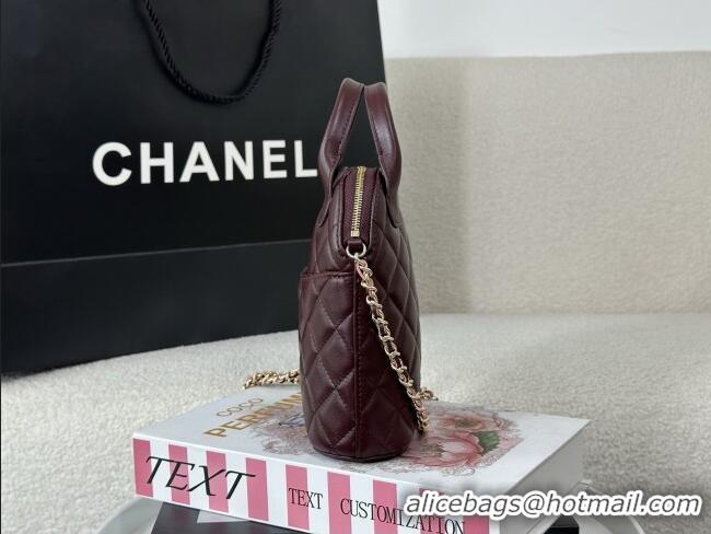 New Fashion Chanel Lambskin Leather Clutch with Chain AP4742 Burgundy 2026