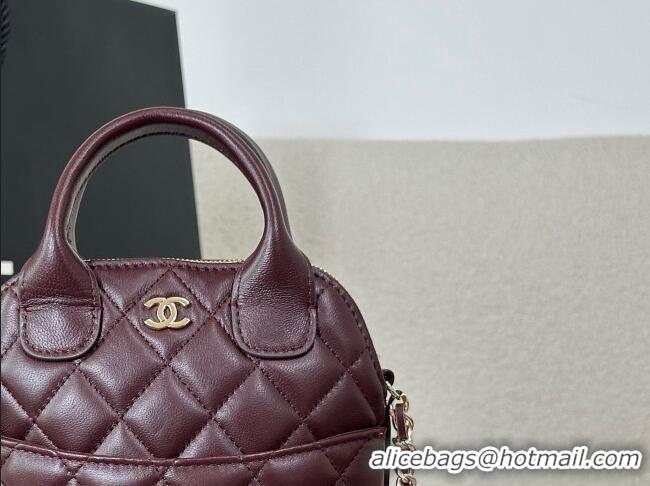 New Fashion Chanel Lambskin Leather Clutch with Chain AP4742 Burgundy 2026
