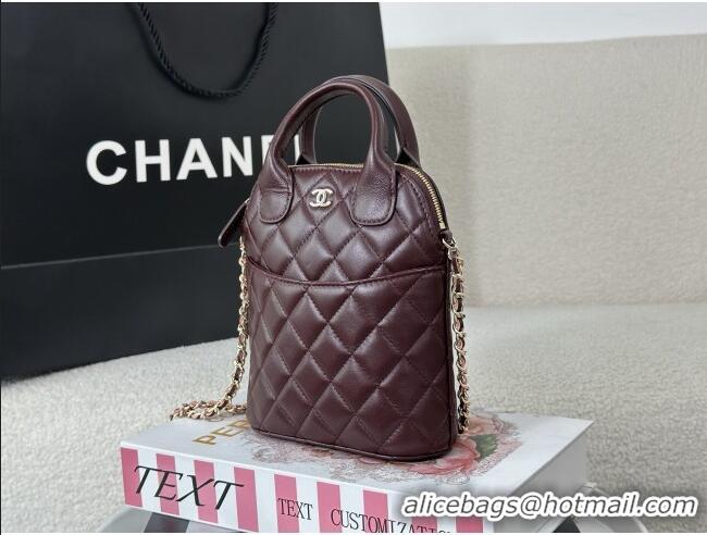 New Fashion Chanel Lambskin Leather Clutch with Chain AP4742 Burgundy 2026