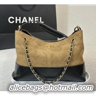 Best Grade Chanel Suede/Lambskin Small Shopping Bag AS5634 Black/Brown 2026