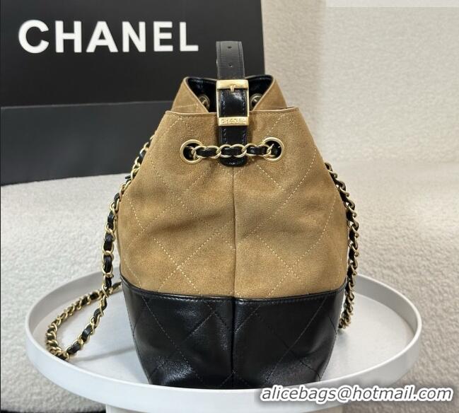 Best Grade Chanel Suede/Lambskin Small Shopping Bag AS5634 Black/Brown 2026