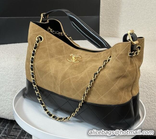 Best Grade Chanel Suede/Lambskin Small Shopping Bag AS5634 Black/Brown 2026