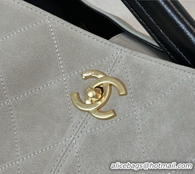 New Release Creation Chanel Suede/Lambskin Small Shopping Bag AS5634 Black/Grey 2026