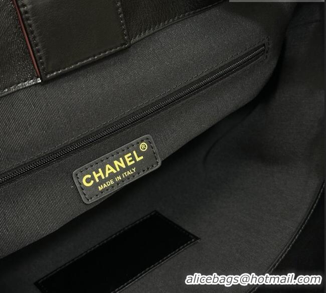 Luxury Cheap Chanel Suede/Lambskin Small Shopping Bag AS5634 Black/Burgundy 2026