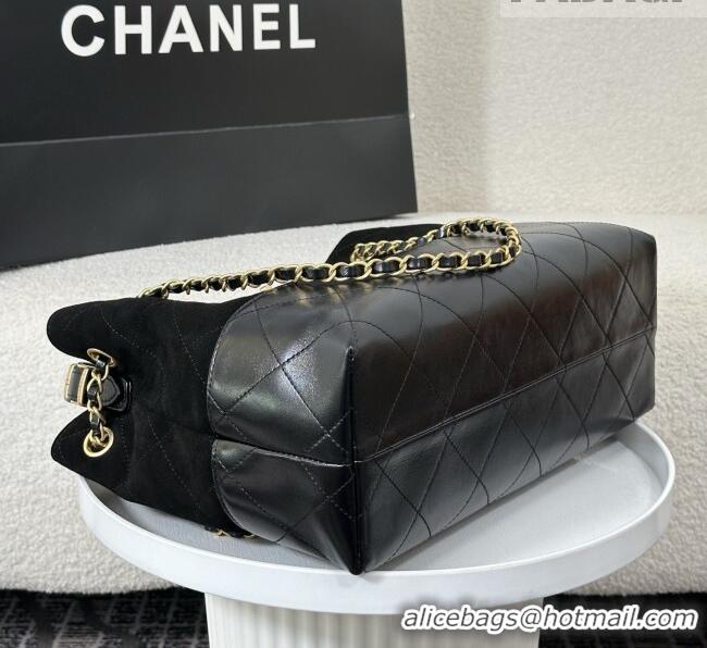 Buy Discount Chanel Suede & Lambskin Small Shopping Bag AS5634 Black/Gold 2026