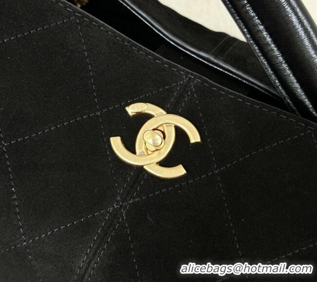 Buy Discount Chanel Suede & Lambskin Small Shopping Bag AS5634 Black/Gold 2026