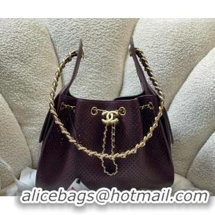 Market Sells Chanel 25 Small Handbag in Hollowed-out Calfskin AS5293 Burgundy 2026
