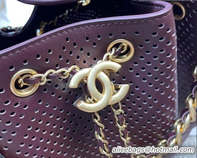 Market Sells Chanel 25 Small Handbag in Hollowed-out Calfskin AS5293 Burgundy 2026