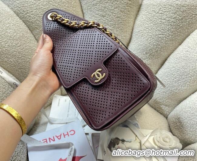 Market Sells Chanel 25 Small Handbag in Hollowed-out Calfskin AS5293 Burgundy 2026