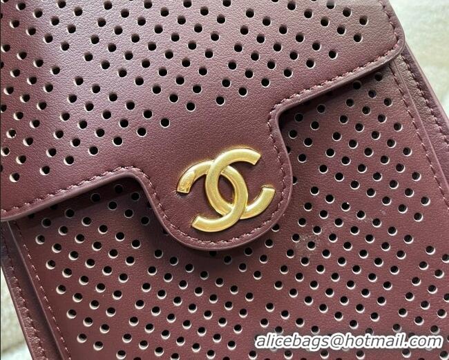 Market Sells Chanel 25 Small Handbag in Hollowed-out Calfskin AS5293 Burgundy 2026