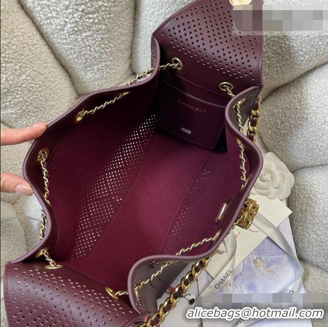 Market Sells Chanel 25 Small Handbag in Hollowed-out Calfskin AS5293 Burgundy 2026