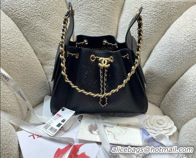 Famous Brand Chanel 25 Small Handbag in Hollowed-out Calfskin AS5293 Black 2026
