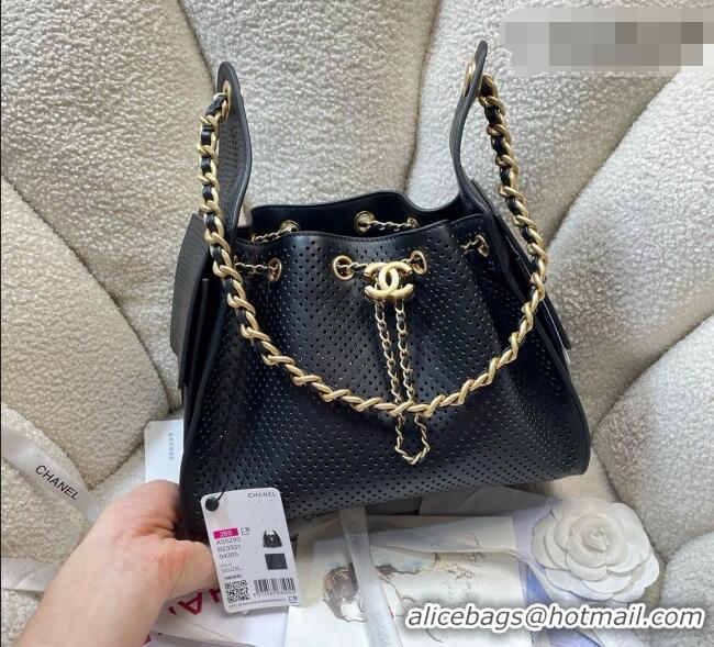 Famous Brand Chanel 25 Small Handbag in Hollowed-out Calfskin AS5293 Black 2026