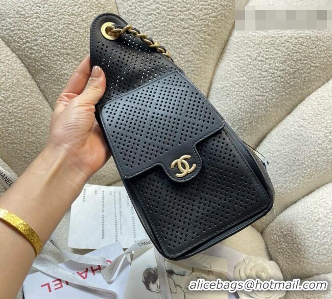 Famous Brand Chanel 25 Small Handbag in Hollowed-out Calfskin AS5293 Black 2026