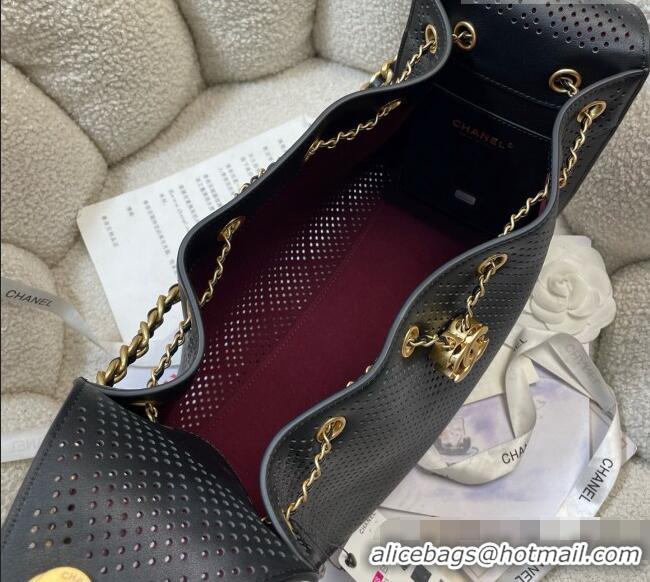 Famous Brand Chanel 25 Small Handbag in Hollowed-out Calfskin AS5293 Black 2026