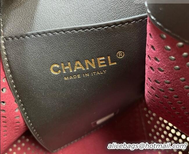 Famous Brand Chanel 25 Small Handbag in Hollowed-out Calfskin AS5293 Black 2026
