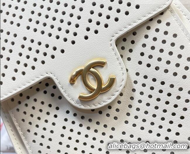 Classic Specials Chanel 25 Small Handbag in Hollowed-out Calfskin AS5293 White 2026