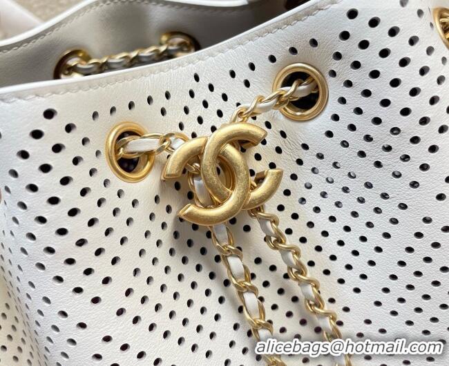 Classic Specials Chanel 25 Small Handbag in Hollowed-out Calfskin AS5293 White 2026