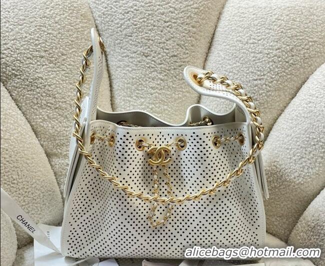 Classic Specials Chanel 25 Small Handbag in Hollowed-out Calfskin AS5293 White 2026