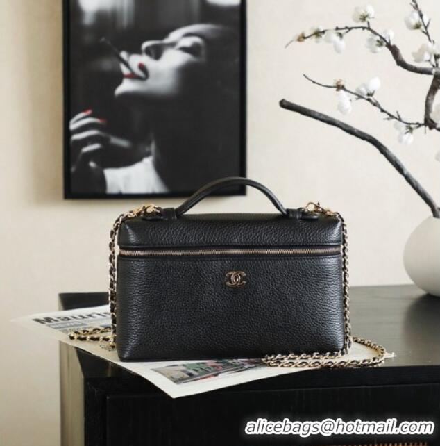 Original Cheap Chanel Large Vanity With Chain And Grained Calfskin AP5347 Black 2026