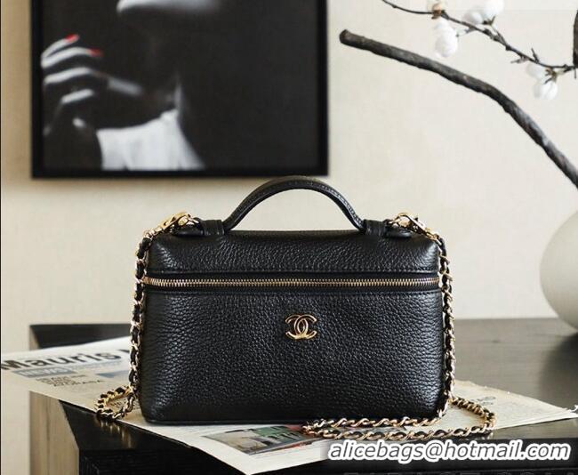 Well Crafted Discount Chanel Small Vanity with chain, Grained Calfskin AP5346 Black 2026