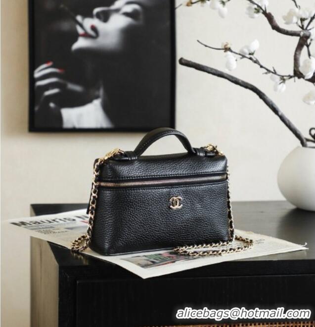 Well Crafted Discount Chanel Small Vanity with chain, Grained Calfskin AP5346 Black 2026