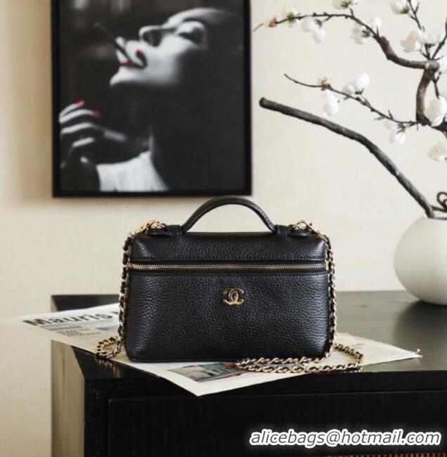 Well Crafted Discount Chanel Small Vanity with chain, Grained Calfskin AP5346 Black 2026