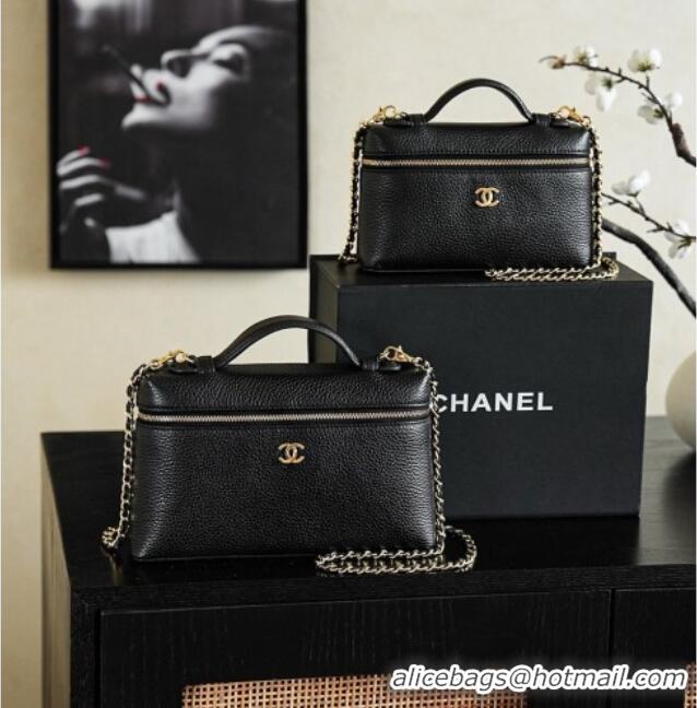 Well Crafted Discount Chanel Small Vanity with chain, Grained Calfskin AP5346 Black 2026
