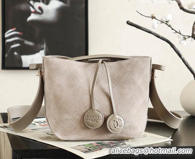 Free Shipping Inexpensive Chanel Suede Hobo Bag 6268 Grey 2026