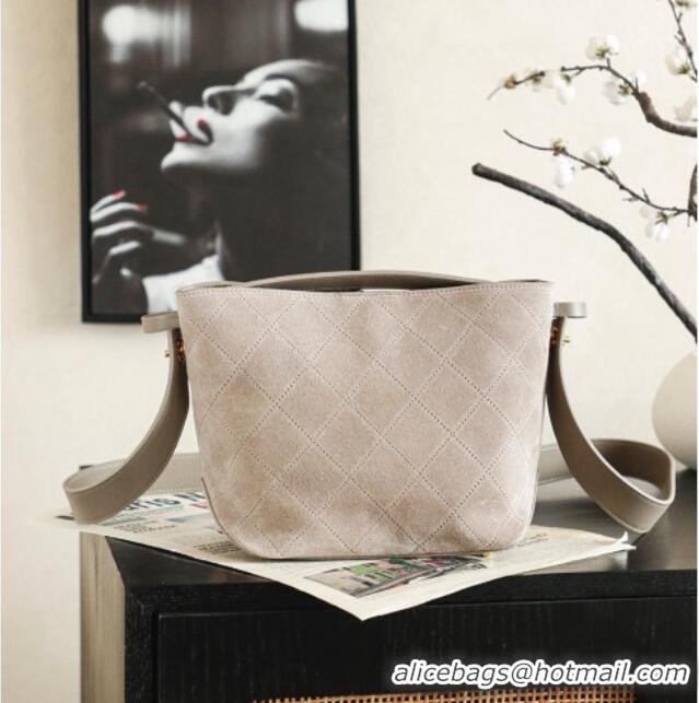 Free Shipping Inexpensive Chanel Suede Hobo Bag 6268 Grey 2026