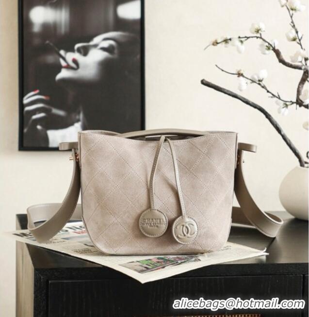 Free Shipping Inexpensive Chanel Suede Hobo Bag 6268 Grey 2026