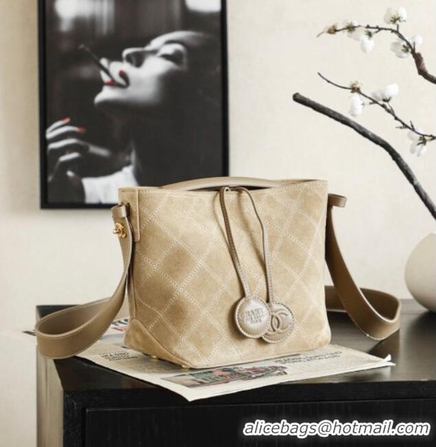Buy Fashionable Chanel Suede Hobo Bag 6268 Light Brown 2026