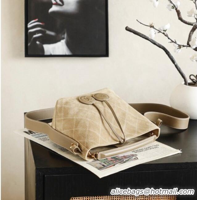 Buy Fashionable Chanel Suede Hobo Bag 6268 Light Brown 2026