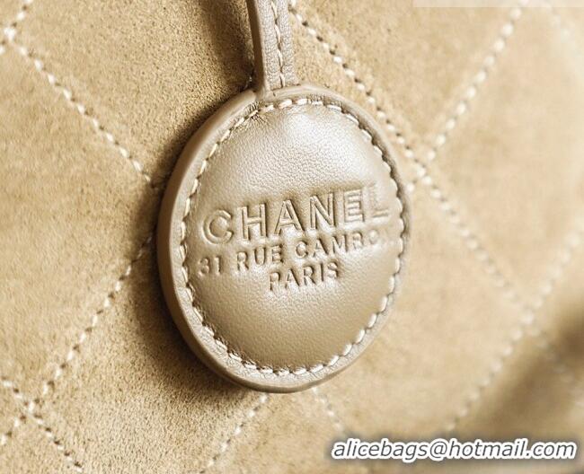 Buy Fashionable Chanel Suede Hobo Bag 6268 Light Brown 2026