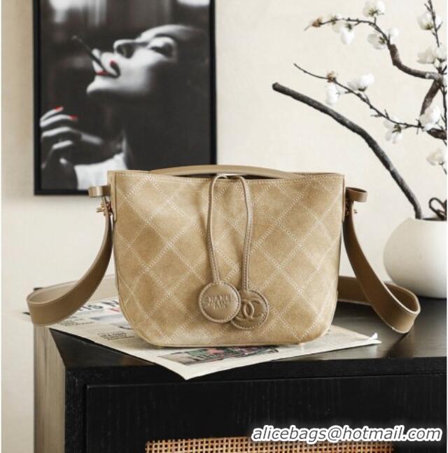 Buy Fashionable Chanel Suede Hobo Bag 6268 Light Brown 2026