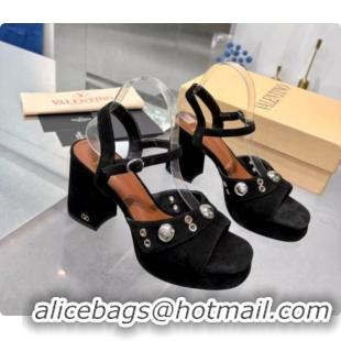 Low Cost Valentino Nellcôte Platform Sandal In Split Leather 90MM Black 6081474 2026