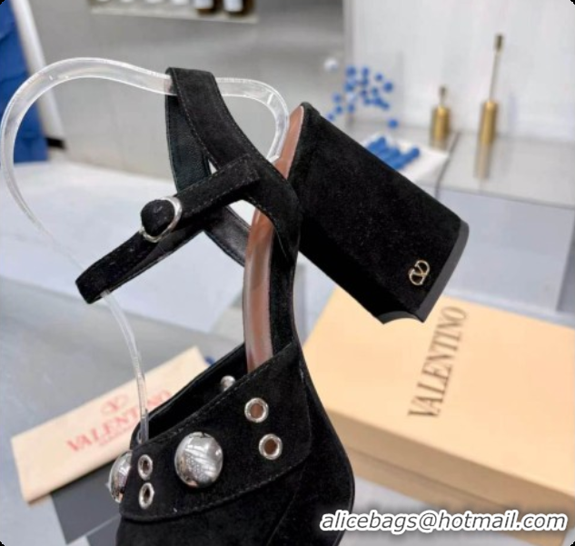 Low Cost Valentino Nellcôte Platform Sandal In Split Leather 90MM Black 6081474 2026