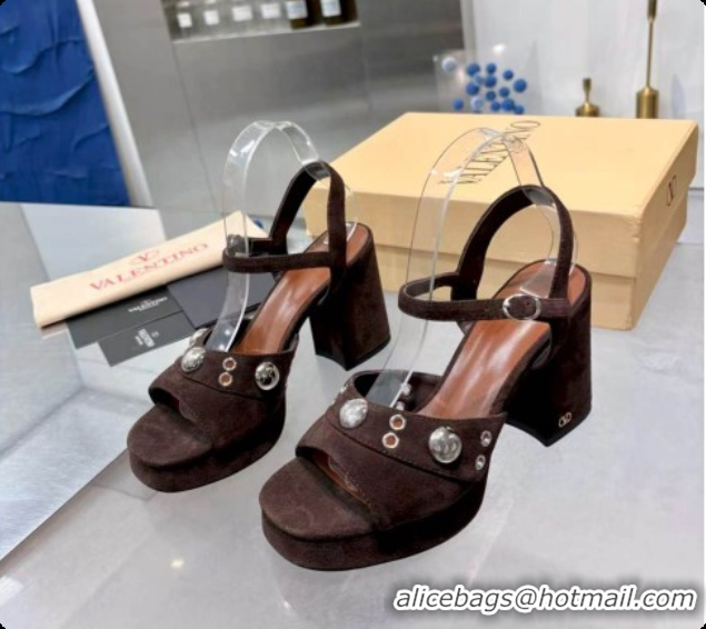 Buy Discount Valentino Nellcôte Platform Sandal In Split Leather 90MM Dark Brown 6081477 2026
