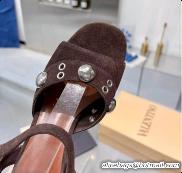 Buy Discount Valentino Nellcôte Platform Sandal In Split Leather 90MM Dark Brown 6081477 2026