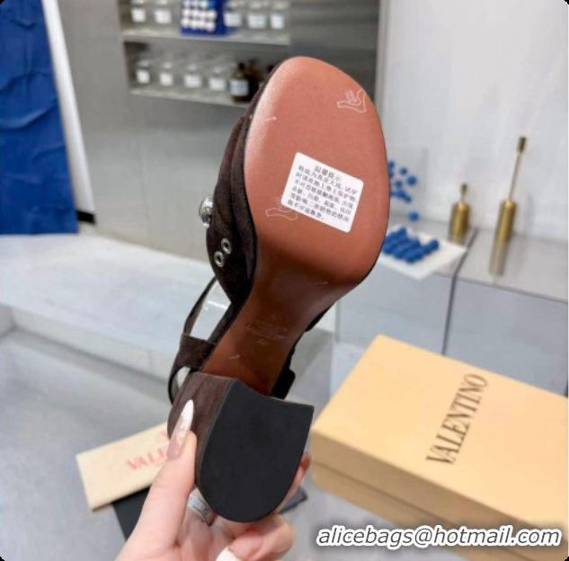 Buy Discount Valentino Nellcôte Platform Sandal In Split Leather 90MM Dark Brown 6081477 2026