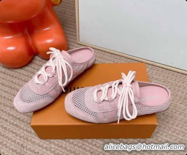 Buy Luxury Louis Vuitton LV Sneakerina Open Back in Mesh & Suede Pink 6072869 2026