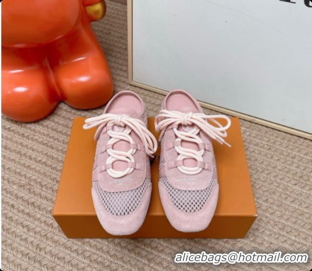 Buy Luxury Louis Vuitton LV Sneakerina Open Back in Mesh & Suede Pink 6072869 2026