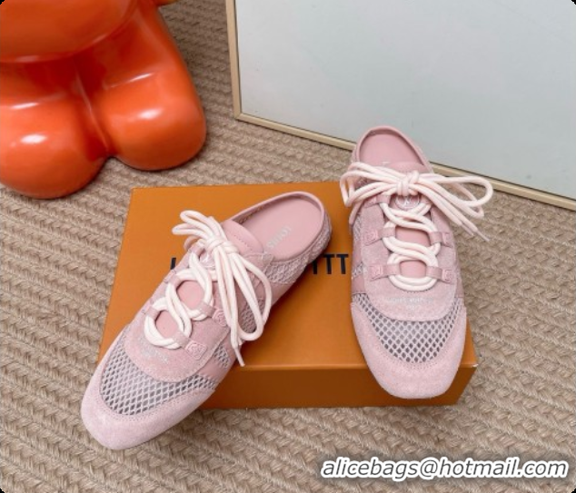 Buy Luxury Louis Vuitton LV Sneakerina Open Back in Mesh & Suede Pink 6072869 2026