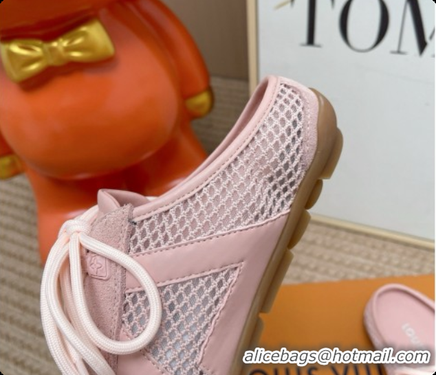 Buy Luxury Louis Vuitton LV Sneakerina Open Back in Mesh & Suede Pink 6072869 2026