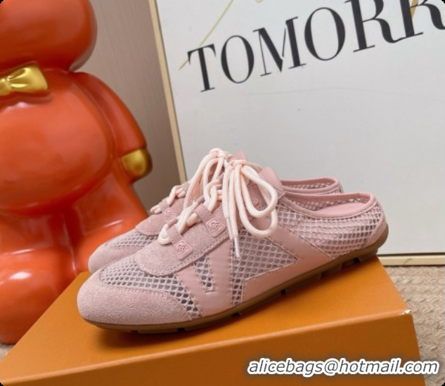 Buy Luxury Louis Vuitton LV Sneakerina Open Back in Mesh & Suede Pink 6072869 2026