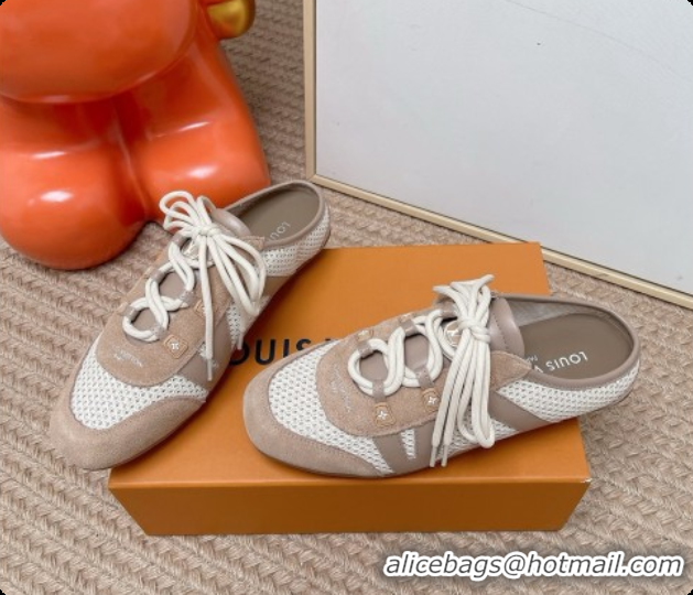 Good Quality Louis Vuitton LV Sneakerina Open Back in Mesh & Suede Grey 6072871 2026