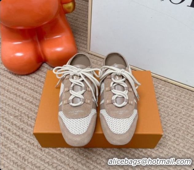 Good Quality Louis Vuitton LV Sneakerina Open Back in Mesh & Suede Grey 6072871 2026