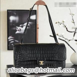 Grade Design Chanel Maxi Flap Bag in Crocodile Pattern Calfskin AS6231 Black/Gold 2026