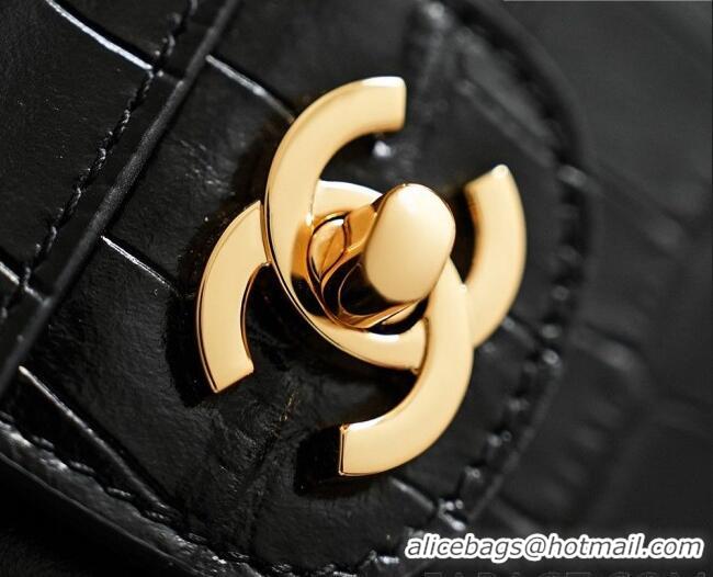 Grade Design Chanel Maxi Flap Bag in Crocodile Pattern Calfskin AS6231 Black/Gold 2026
